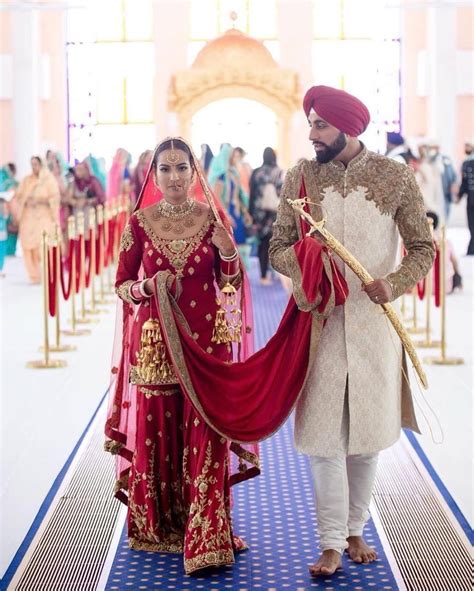 Elegant Traditional Bride And Groom Complete Punjabi Wedding Wear B1949 Xlarge In 2021