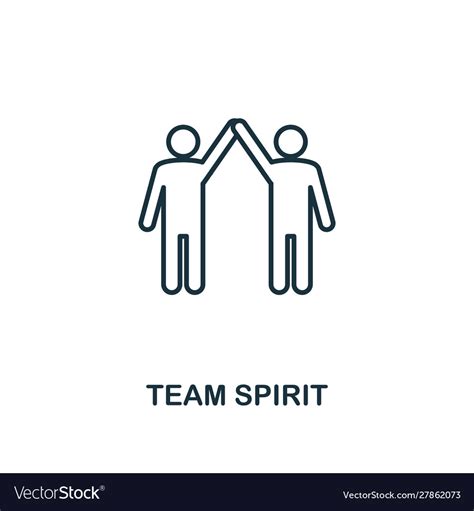 Team Spirit Icon Outline Style Thin Line Creative Vector Image