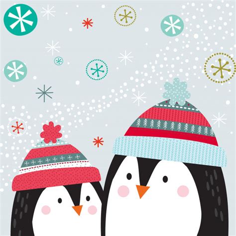 Premium Vector Cute Two Penguins Wearing Matching Hats