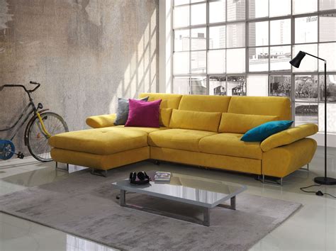 Yellow Leather Living Room Furniture Zion Star