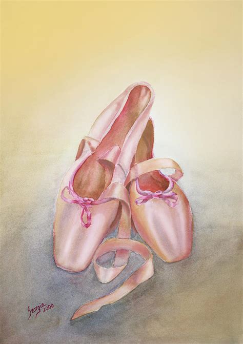 Ballet Shoes Painting By Georgia Pistolis Pixels
