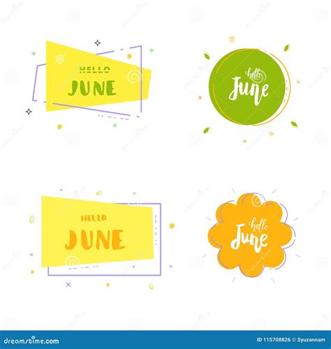Hello June Banner Vector Illustration Stock Vector Illustration Of