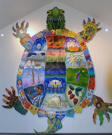 A Turtle Painted By Local Tribe Members Displays The Oneida Nations