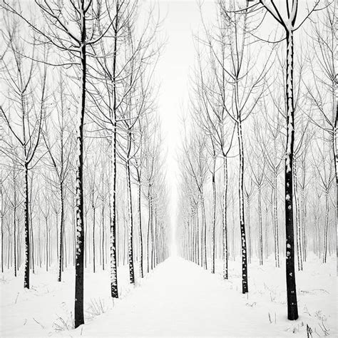 Black And White Winter Landscape Photography Design Swan