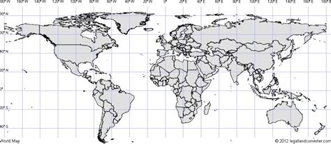 World Map With Grid Map Vector