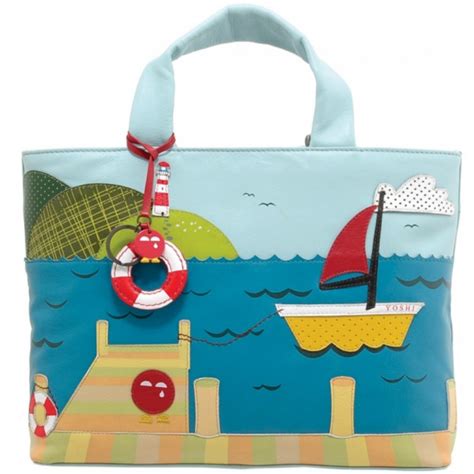 Yoshi Hampton Limited Edition Boat Applique Leather Grab Bag Handbag