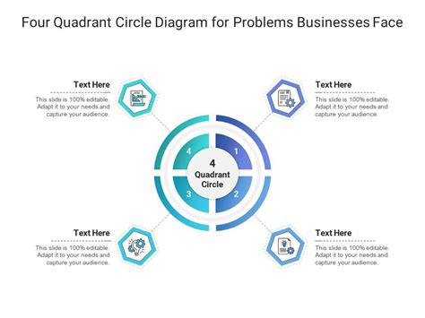 Four Quadrant Circle Diagram For Problems Businesses Face Infographic