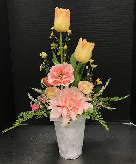 Small Tulip Easter Arrangement By Andrea Tulips Arrangement Flower