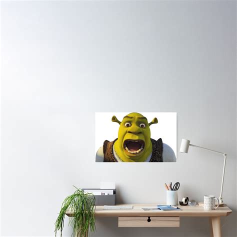 Surprised Shrek Poster For Sale By Cam Guay Redbubble