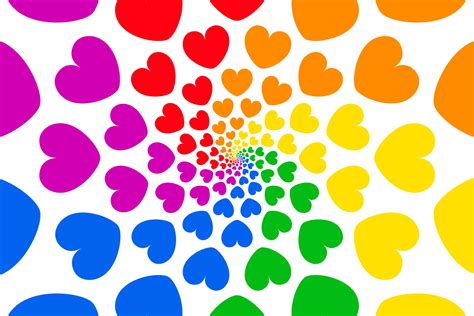 Background Of Rainbow Heart Shapes Icon Vector Illustration 2642207