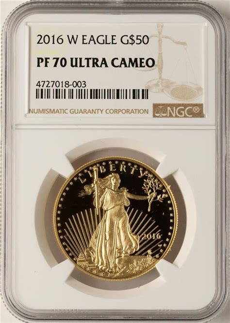 2016 W 50 Proof American Gold Eagle Coin Ngc Pf70 Ultra Cameo