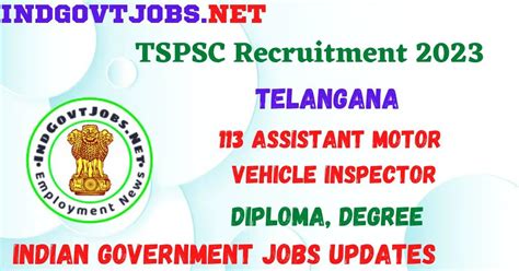 Tspsc Amvi Recruitment Assistant Motor Vehicle Inspector