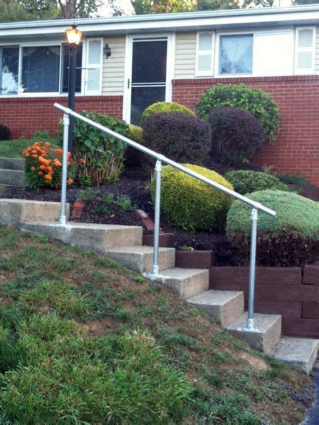 We don't underestimate the value of a railing that can stand the test of time. 15 Customer Railing Examples for Concrete Steps | Outdoor stair railing, Outdoor stairs ...