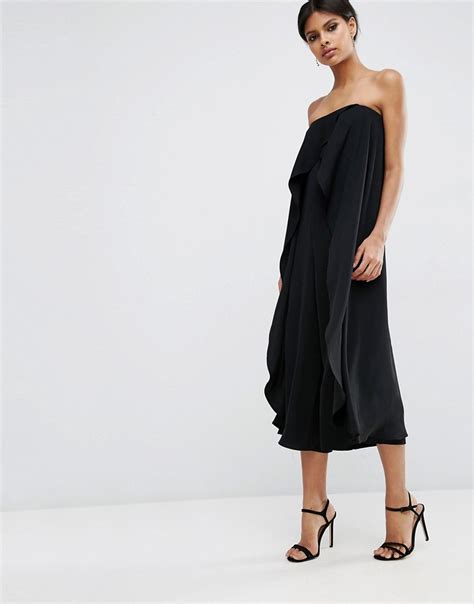 Asos Asos Bandeau Jumpsuit With Ruffle Overlayer At Asos