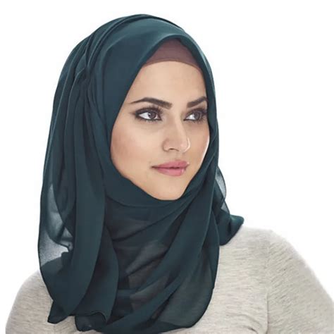 2019 muslim scarf women chiffon hijab plain silk shawls scarves head wrap muslim head scarf