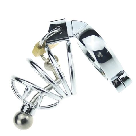 Small Male Metal Chastity Devices Cages With Urethral Catheter Cock Cage Bdsm Sex Toys Stainless