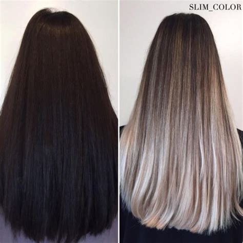 Black Box Color To Ash Blonde Ombre Hair Blonde Brown Ombre Hair