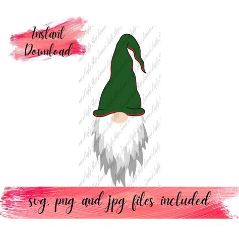 Gnome Design With Hat And Beard Png Svg And  File Digital Download