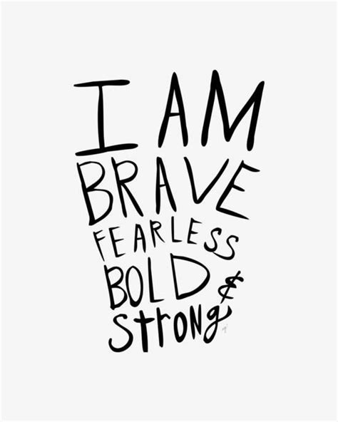 I Am Brave Fearless Bold And Strong Motivational Poster Word Art