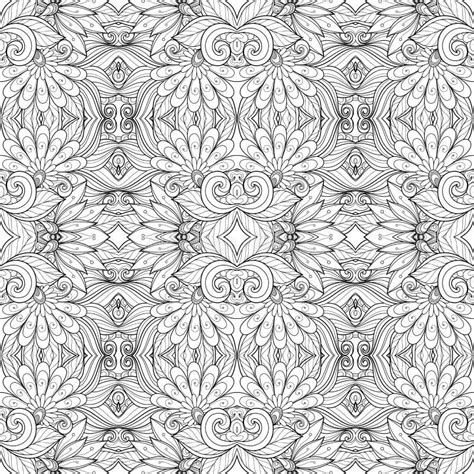 Seamless Monochrome Floral Pattern Vector Stock Vector Illustration