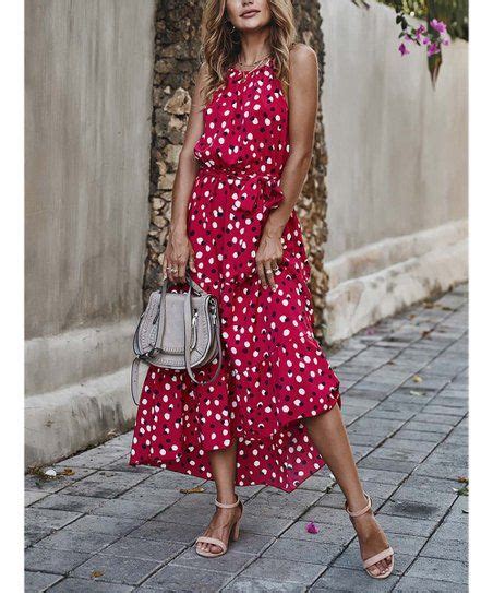 Sucrefas Red Dot Tie Waist Sleeveless Maxi Dress Women Zulily In