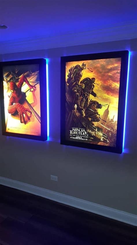 Colored Halo Movie Poster Led Light Box Display Frame Cinema Etsy