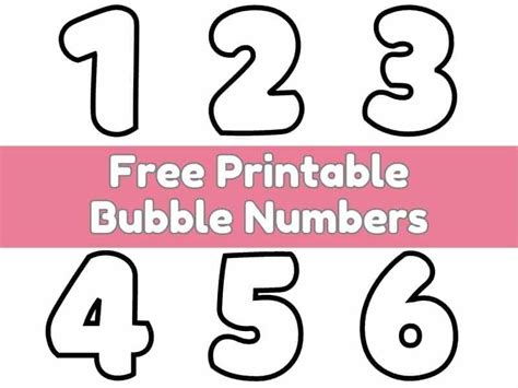 Free Printable Number Bubble Letters Bubble Numbers Set 10 40 Off
