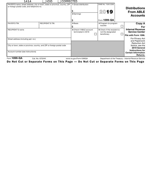 Irs Form 1099 Qa 2019 Fill Out Sign Online And Download Fillable