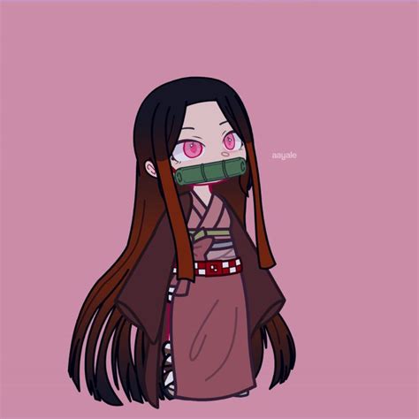 An Anime Character With Long Brown Hair And Pink Eyes Holding A Green