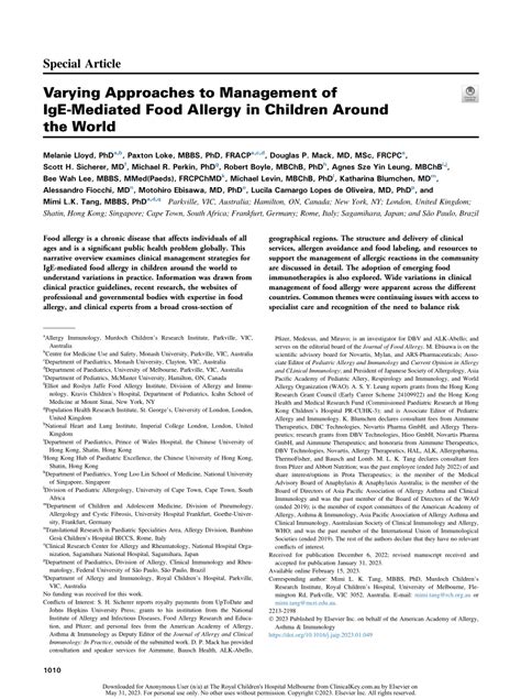 Pdf Varying Approaches To Management Of Ige Mediated Food Allergy In