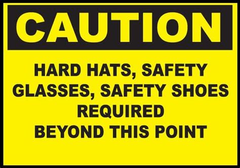 Zing Enterprises Eco Safety Sign Caution Hard Hats Safety Glasses