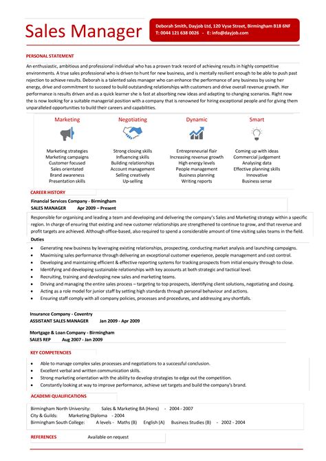 Free Sales Amp Marketing Manager Resume Template Free Download Riset