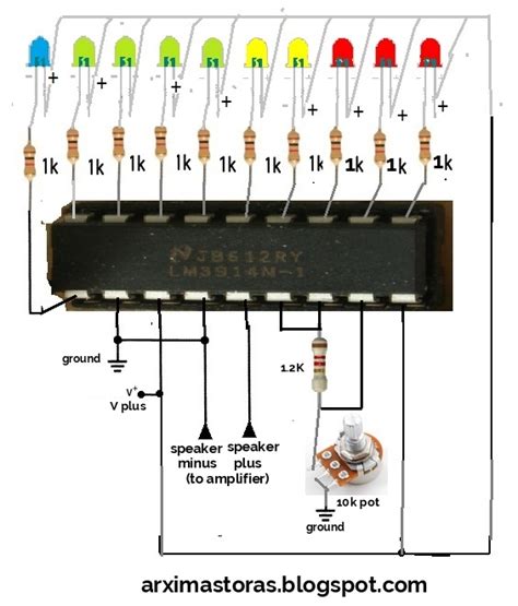Here i have used one lm3914 other lm3915 but you can two lm3914 or two lm3915 so it is your choise. Amateur-built.: LED Vu meter circuit (LM3914)