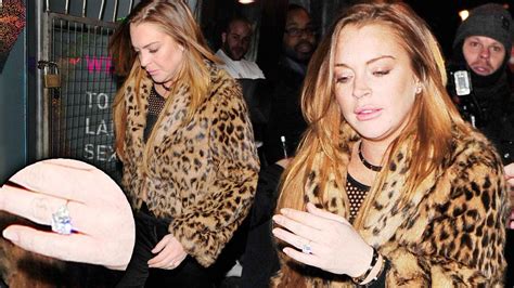 Secretly Engaged Lindsay Lohan Spotted Wearing A Huge Diamond Ring On