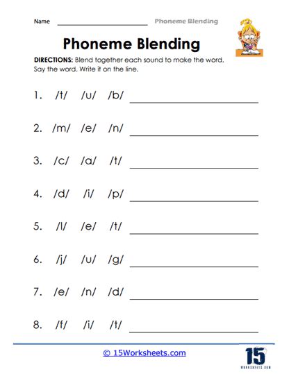 Phoneme Blending Worksheets 15