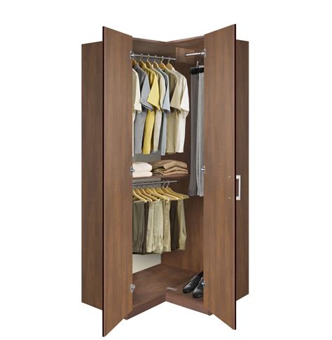 Simply attach between 2 set it in a corner of the bedroom where it blends seamlessly into your master suite and you?ll never lose sight… modern design closet systems. Bella Corner Wardrobe - Corner Closet w Three Hangrods ...
