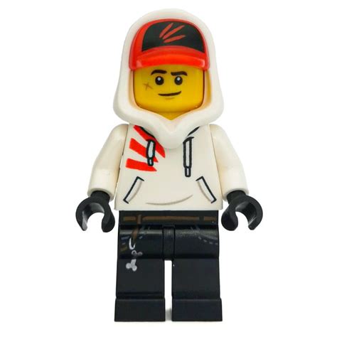 Lego Set Fig 006319 Jack Davids White Hoodie With Hood And Red Cap