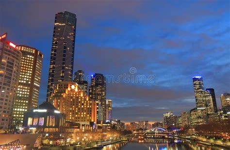 Melbourne Skyscrapers Downtown Cityscape Australia Stock Photo Image