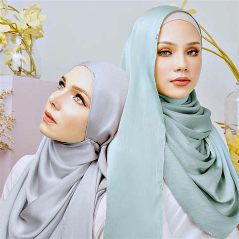 Jifang Women Plain Pleated Crinkle Wrinkle Chiffon Muslim Hijabs Shawls Turban Tudung Headscarf