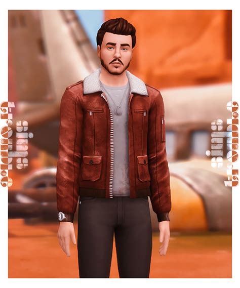 Simstrouble Aviator Jacket No Patches Maxis Match Sims 4 Clothing