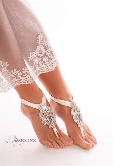 bridal barefoot sandals crystal foot jewelry rhinestone barefoot sandals barefoot bride