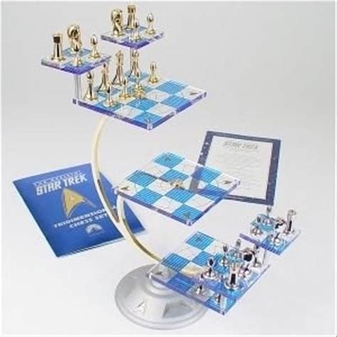 Star Trek Tri Dimensional Chess Set 24kt Gold And Sterling Silver