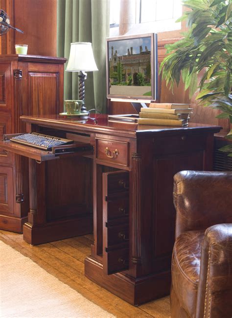 la roque single pedestal mahogany computer desk