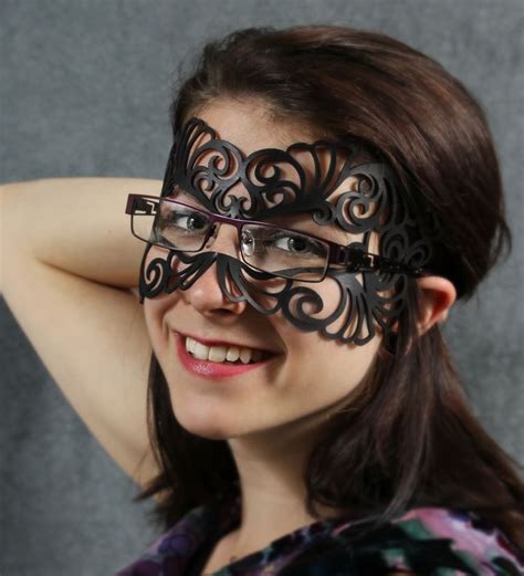 Coquette Leather Mask In Black For Eyeglasses Via Etsy People With
