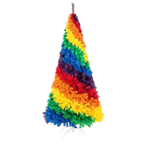 Best Choice Products 7ft Artificial Colorful Rainbow Christmas Tree