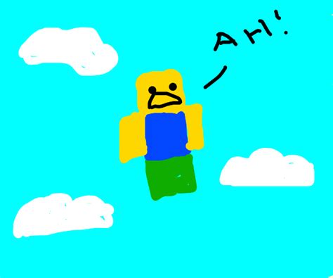 A Happy Roblox Noob Flying Drawception