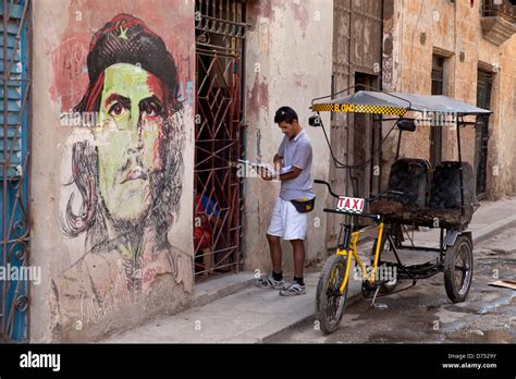 Bicycle Taxi In The Old Part Of Havana Hi Res Stock Photography And