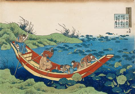 Katsushika Hokusai 1760 1849 Poem By Bunya No Asayasu Fumiya No