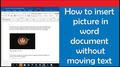 How To Insert Picture In Word Document Without Moving Text Youtube