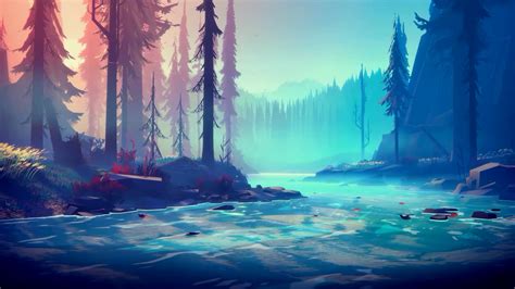 A night among trees designed by mikael gustafsson. 1920x1080 Among Trees Minimalist Laptop Full HD 1080P HD ...